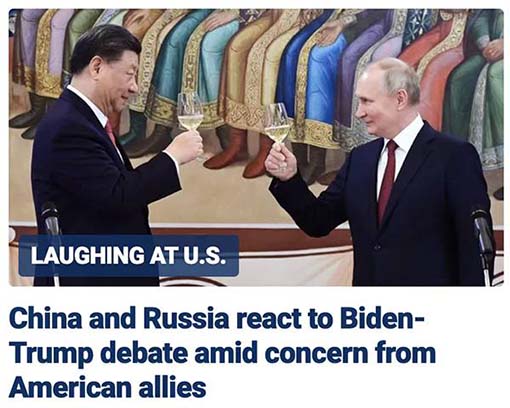 China and Russia Laugh at our division and political incompetence